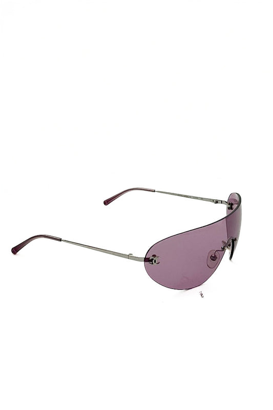 Vintage Pink Rimless Visor Sunglasses
