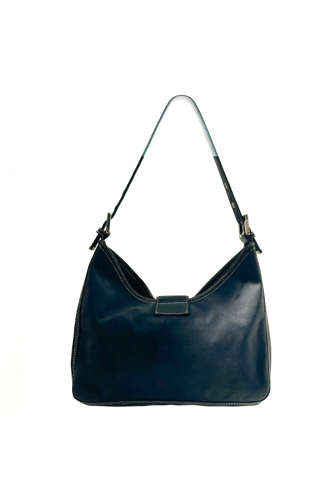 Vintage Navy Double Baguette Bag