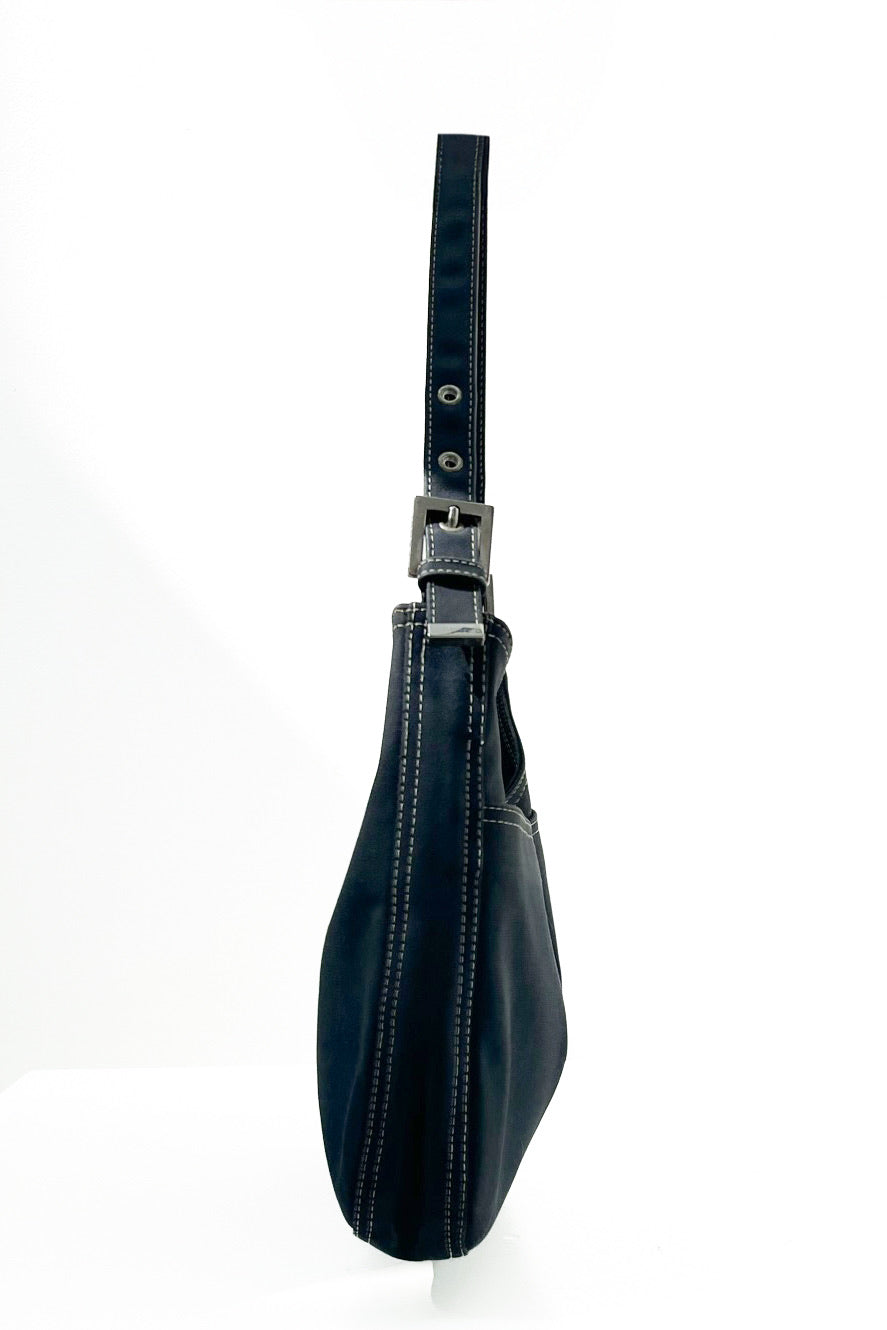 Vintage Navy Double Baguette Bag
