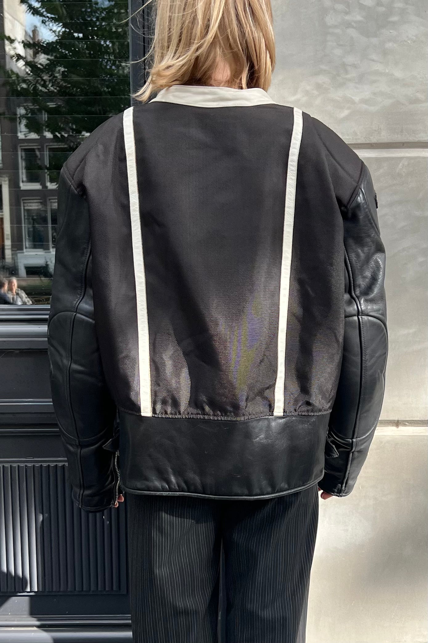 Vintage Segura Black & White Inseem Leather Jacket