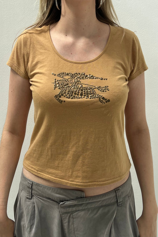 Vintage Mustard Studded Top