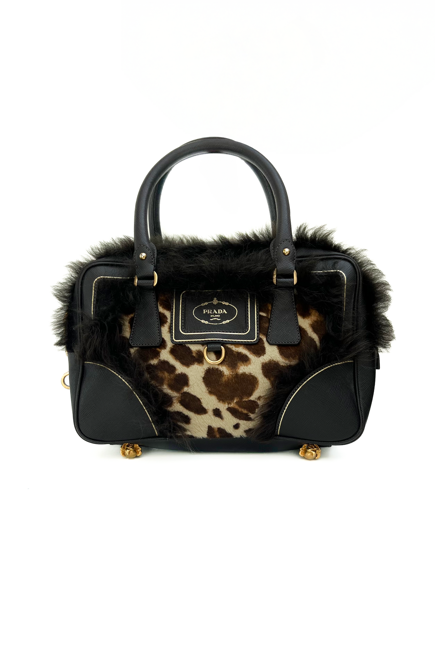 Vintage Claw Paws Leo Calf Skin & Fur Bag