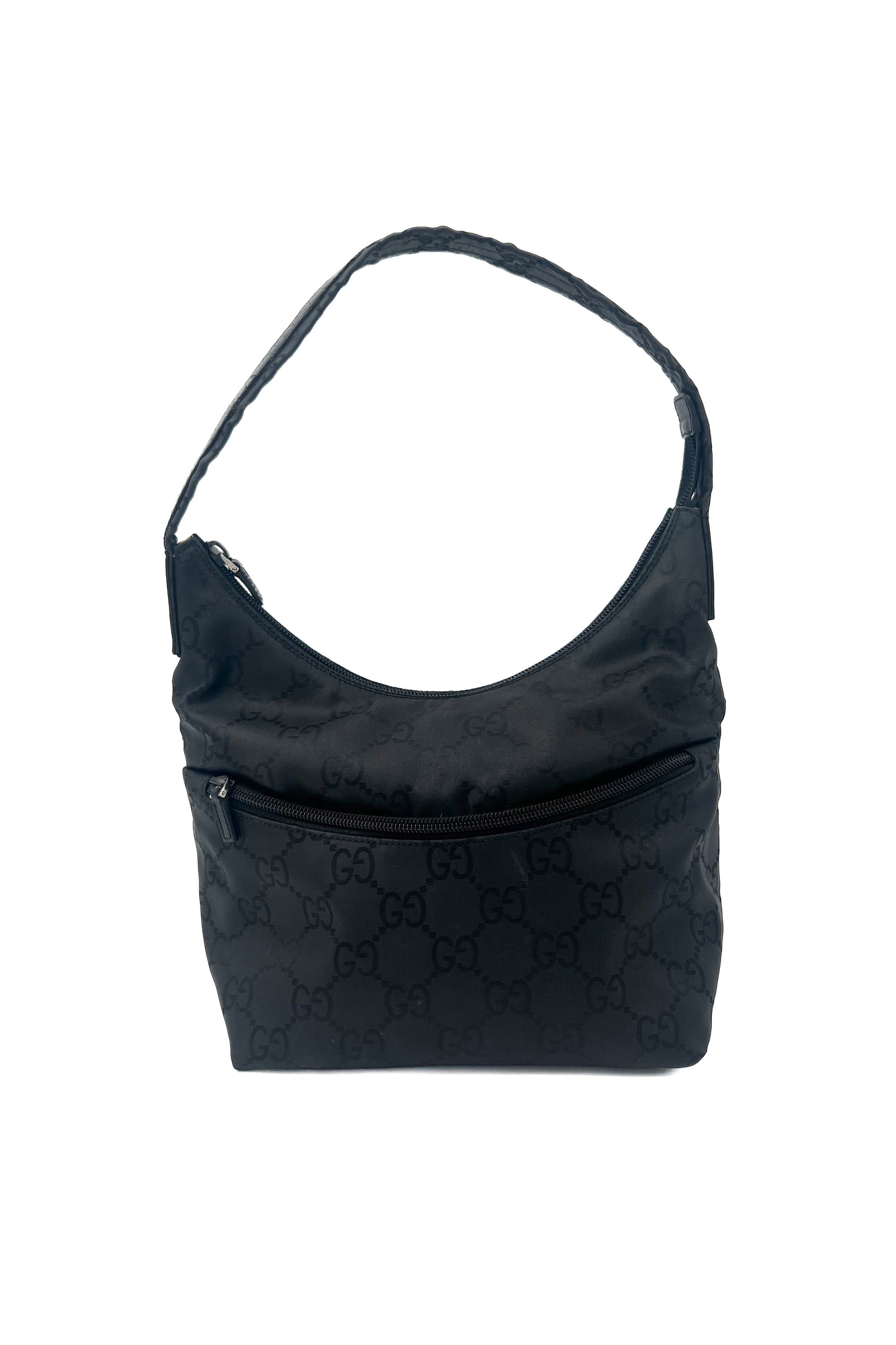 Vintage Black Monogram Nylon Shoulder Bag