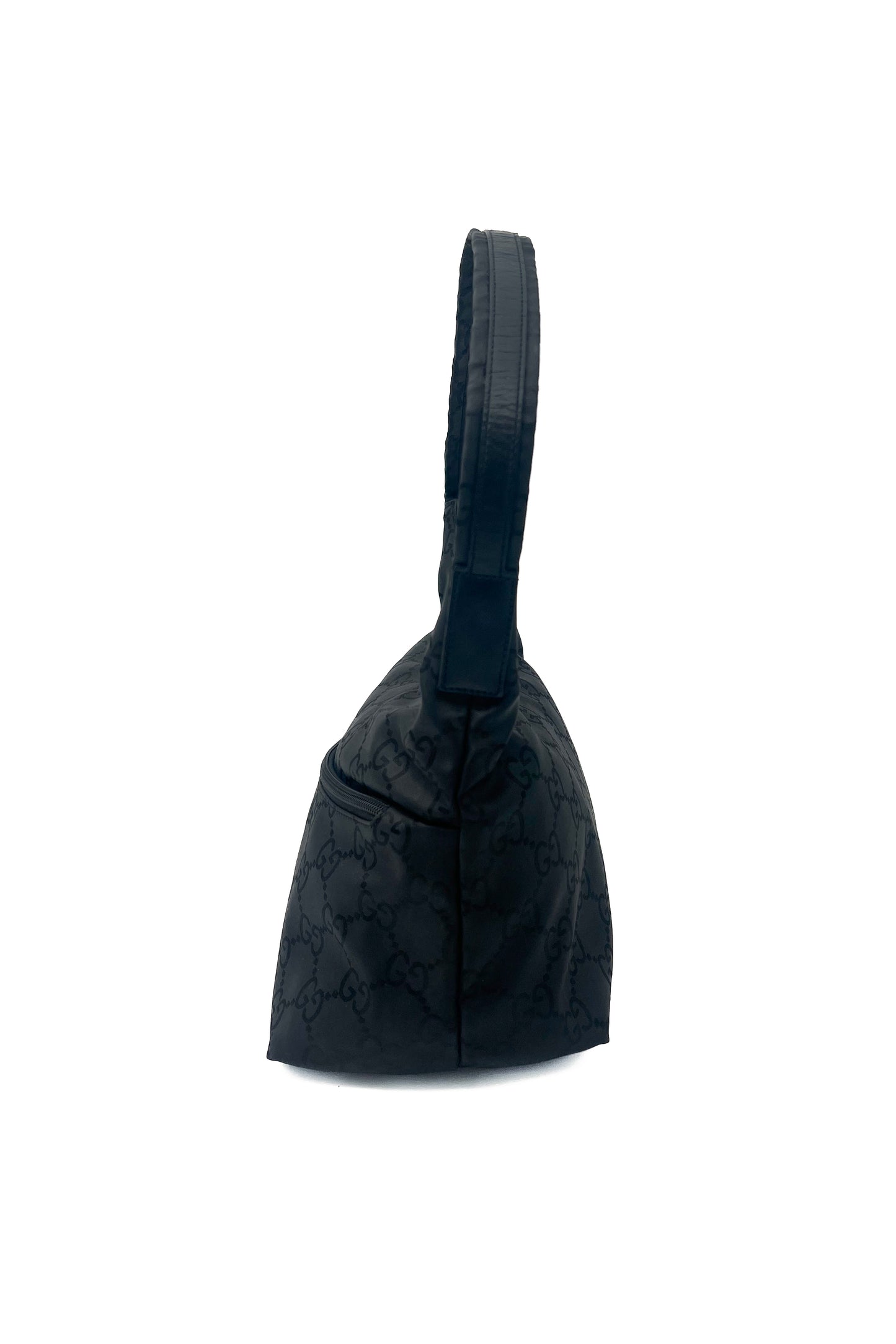 Vintage Black Monogram Nylon Shoulder Bag