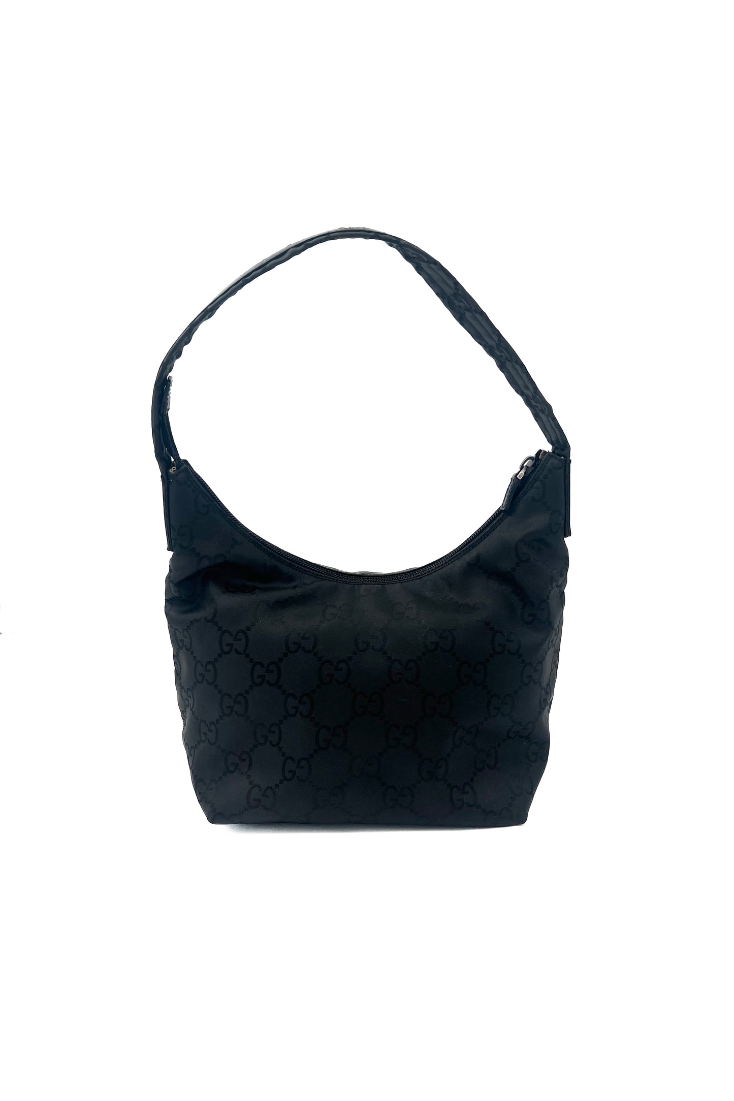 Vintage Black Monogram Nylon Shoulder Bag