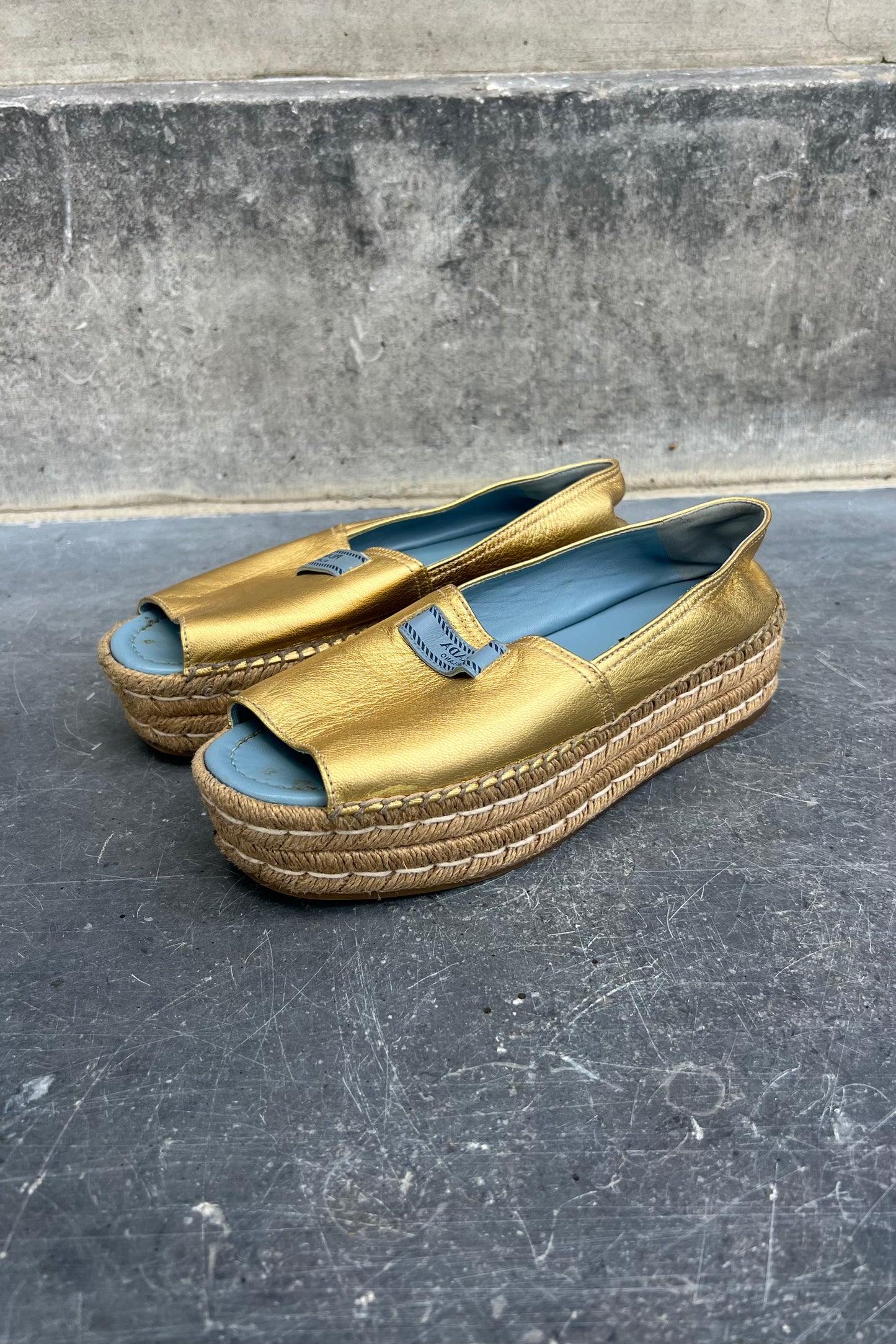 Vintage Leather Espadrilles 39