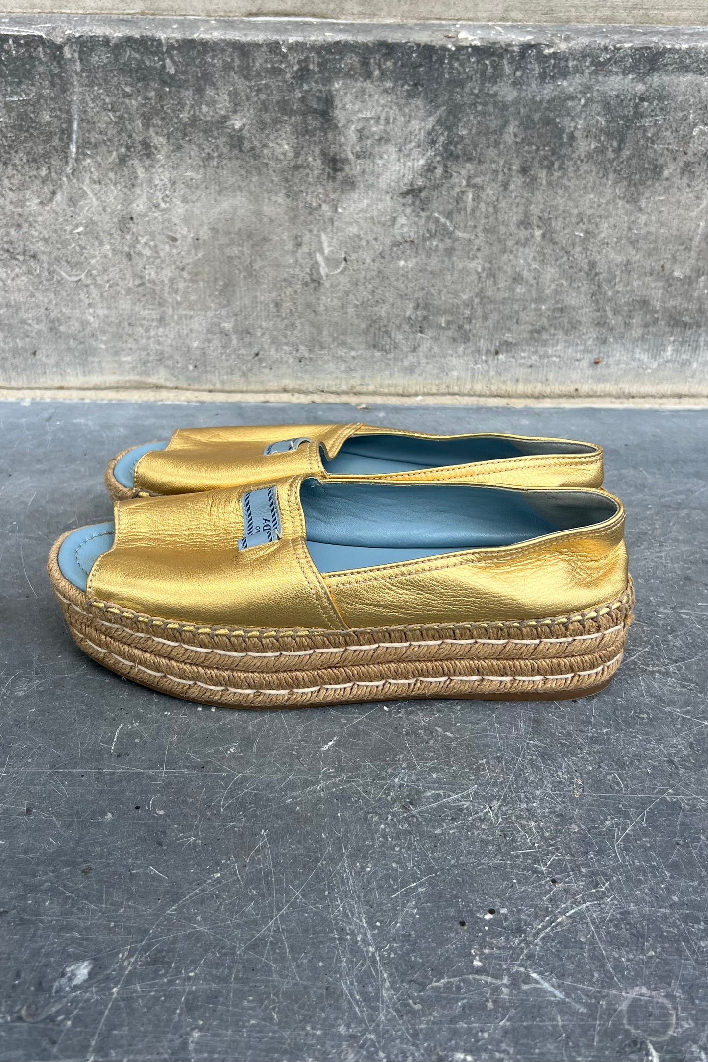 Vintage Leather Espadrilles 39