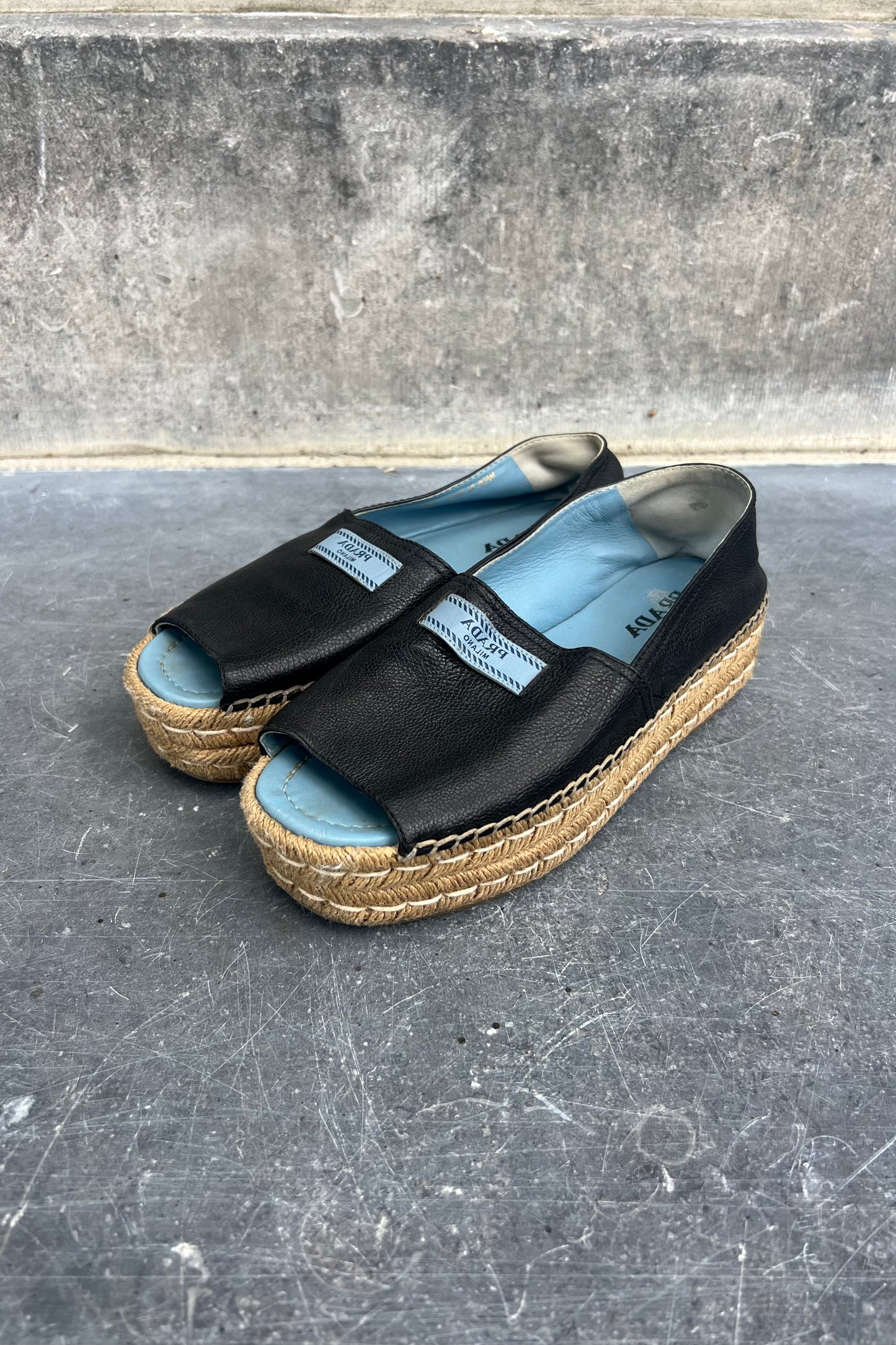 Vintage Leather Espadrilles 39