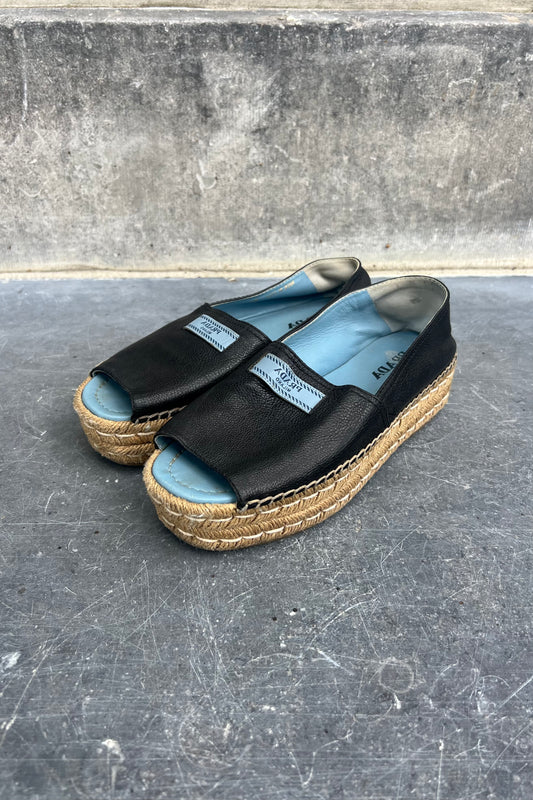 Vintage Leather Espadrilles 39
