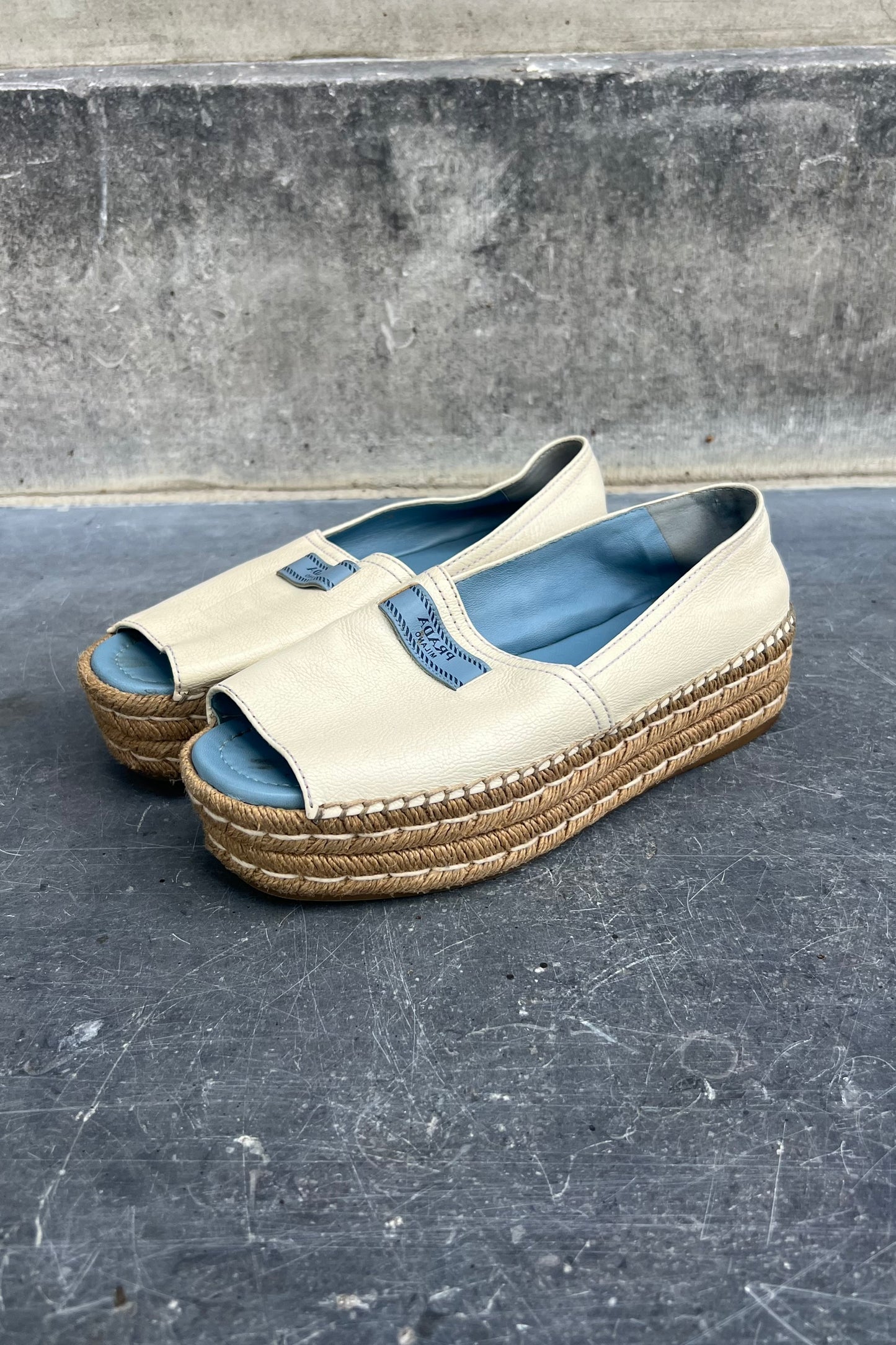 Vintage Leather Espadrilles 39