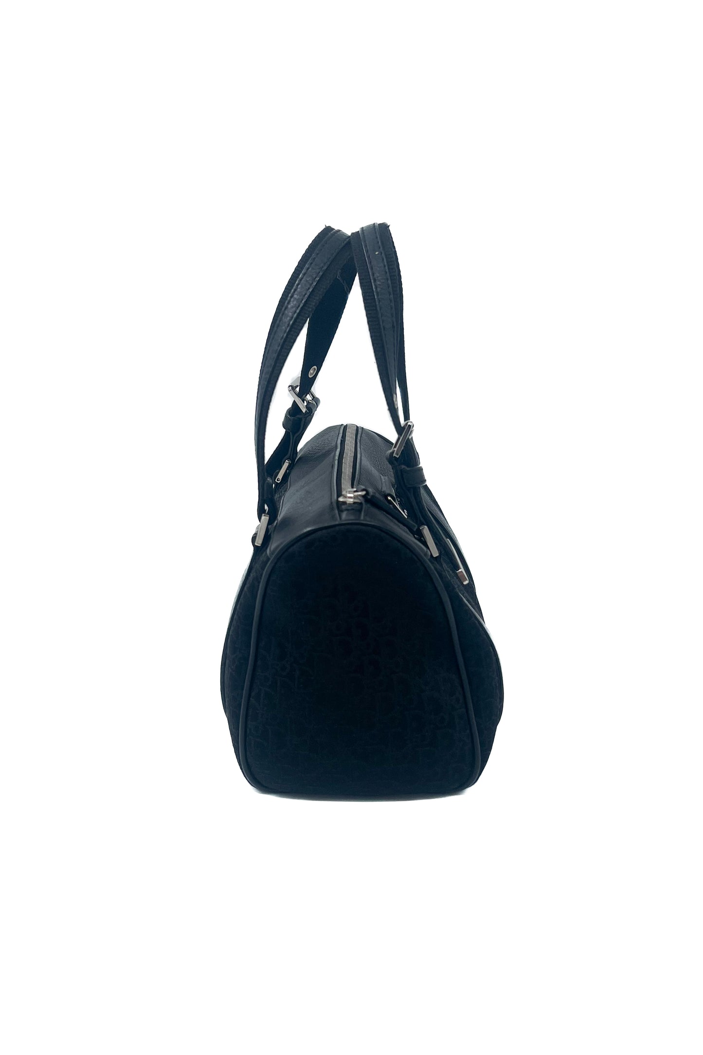 Vintage Black & Silver Hardware Boston Bag