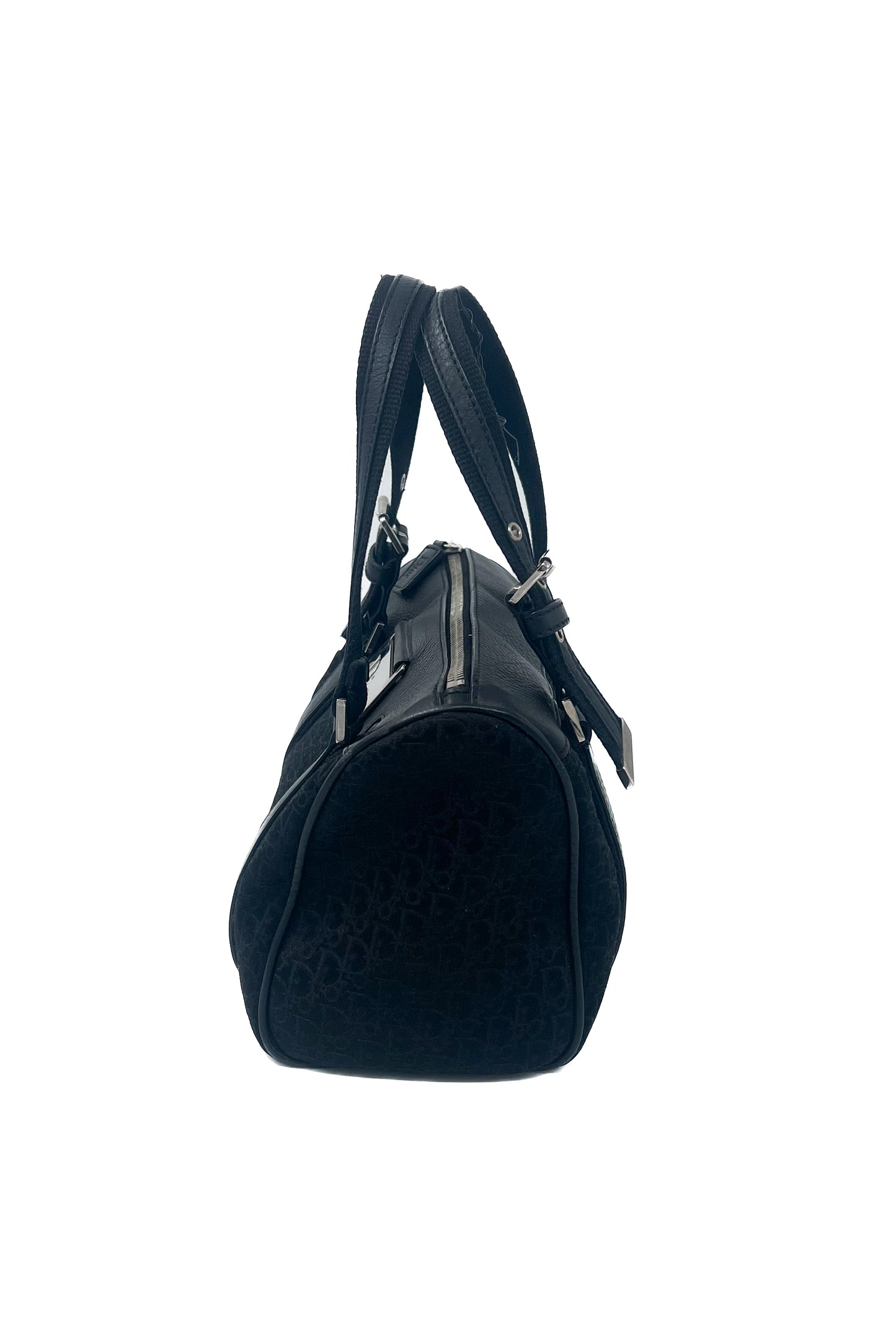 Vintage Black & Silver Hardware Boston Bag