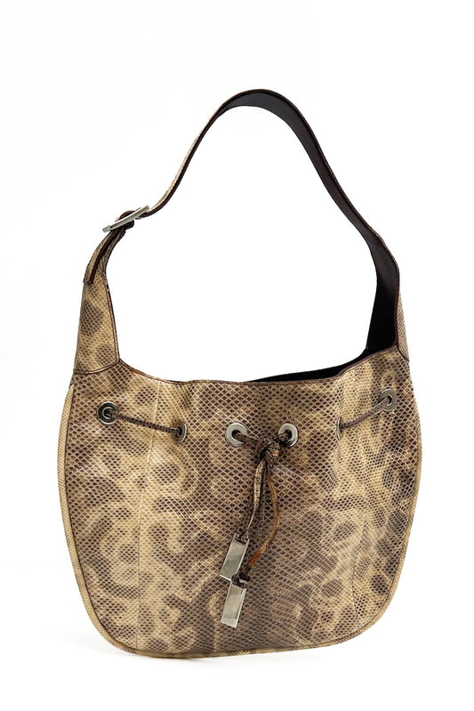 Vintage Snake Leather Simple Hobo Bag