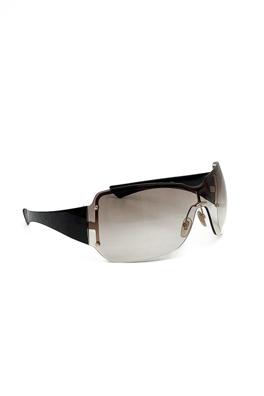 Vintage Chocolate Monogram Arms Mask Sunglasses-