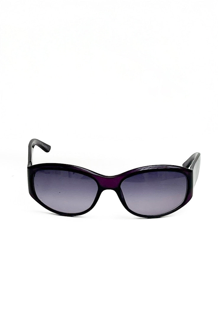 Vintage Purple Golden Spell-Out Logo Sunglasses