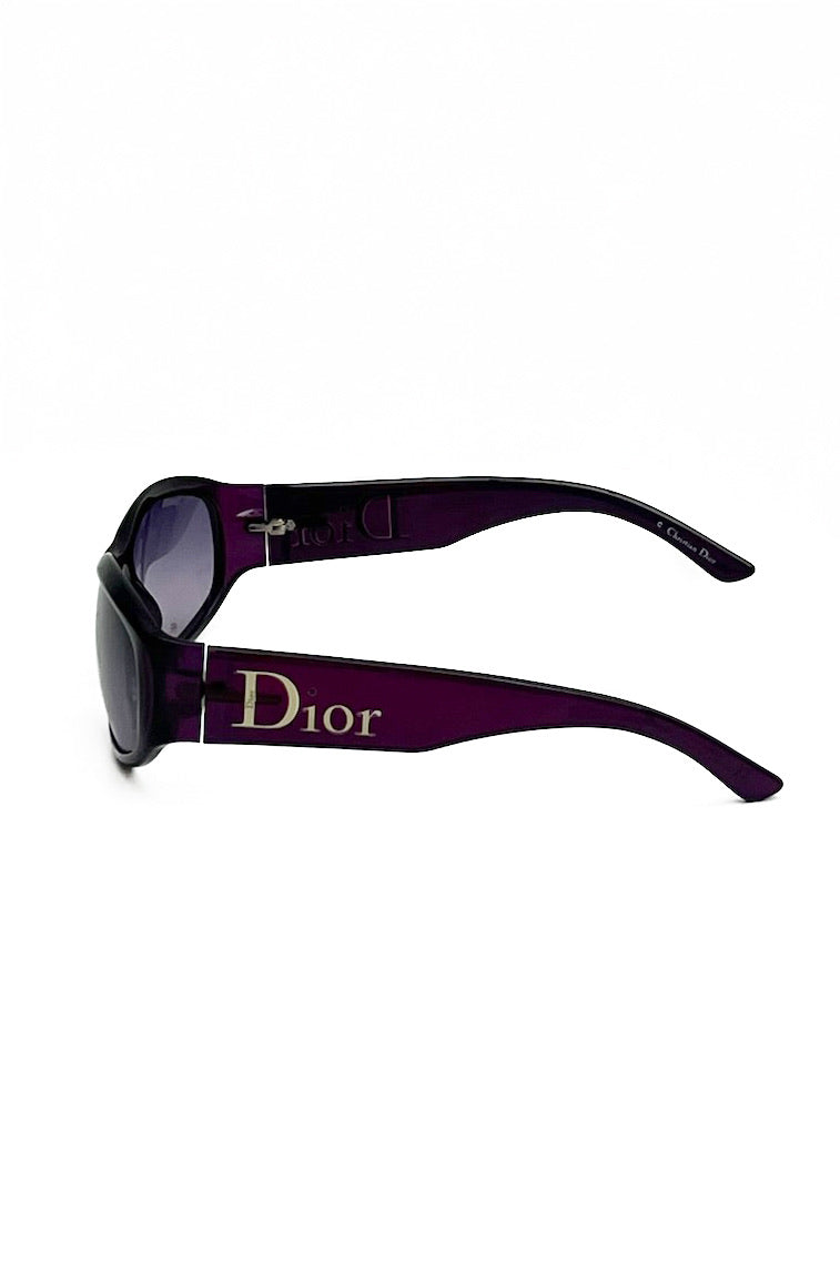Vintage Purple Golden Spell-Out Logo Sunglasses