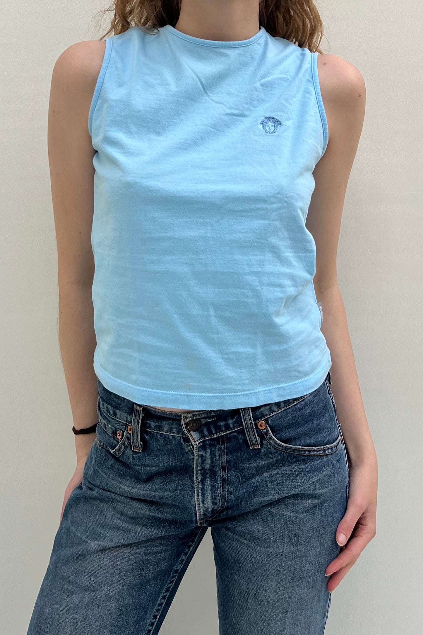 Vintage JC Blue Medusa Detail Top
