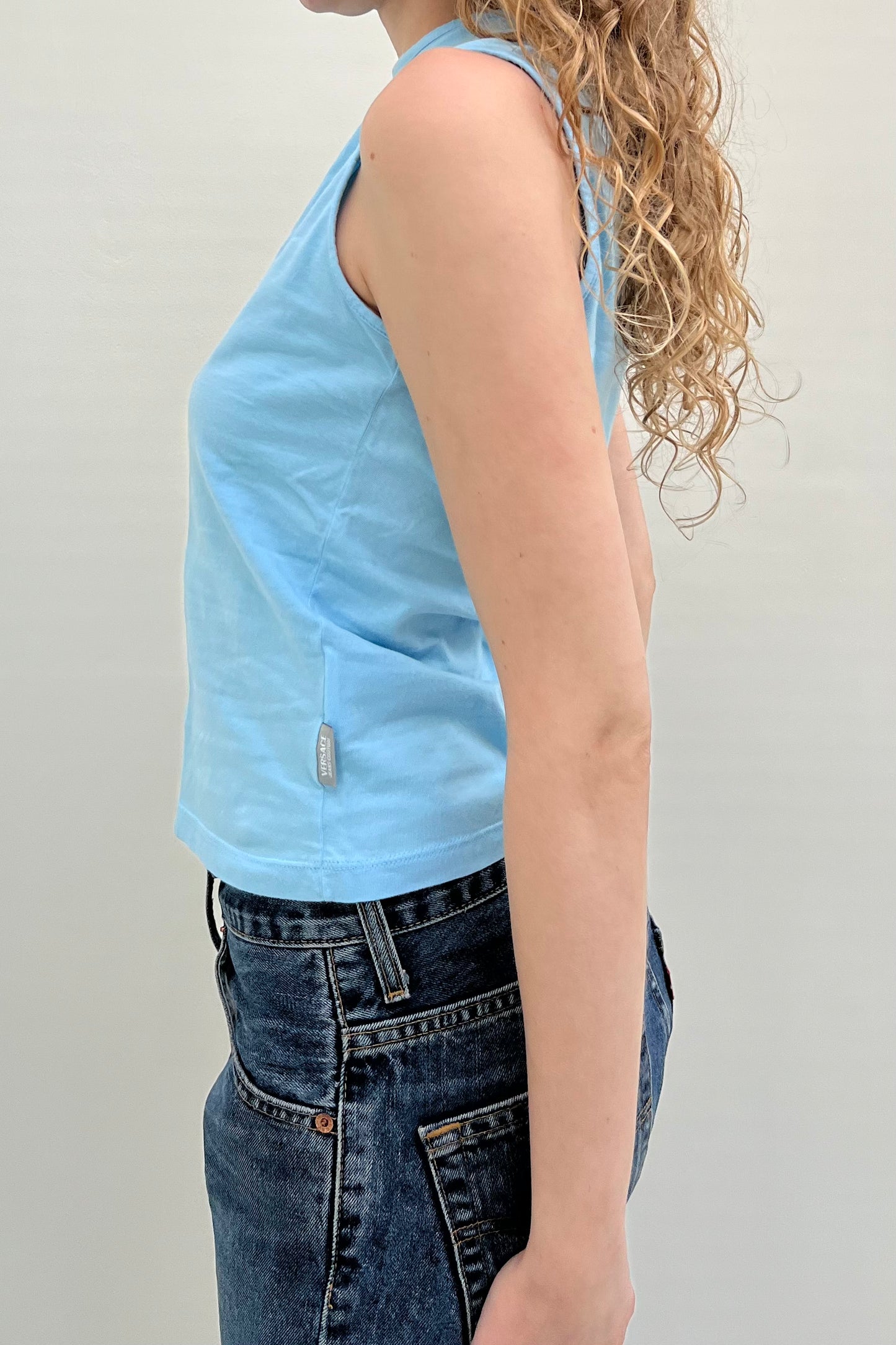 Vintage JC Blue Medusa Detail Top