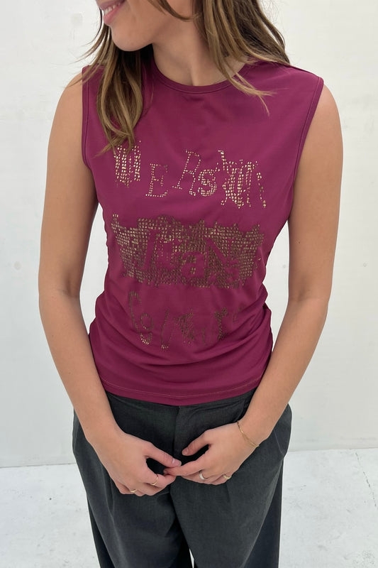 Vintage Pink Gold Print Top