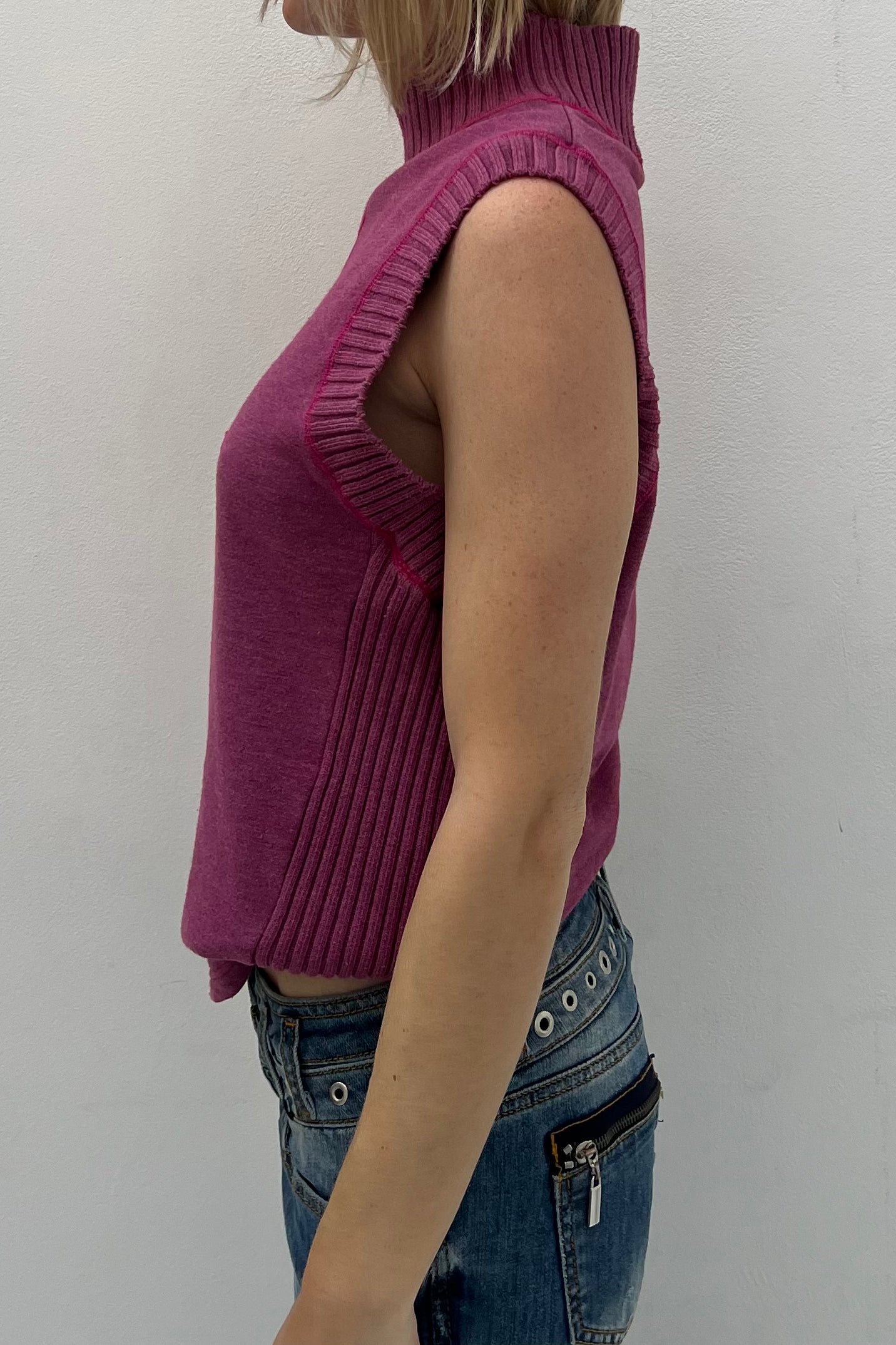 Vintage Pink Turtleneck Top