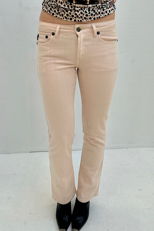 Vintage Light Pink Golden Strass Pocket Pants