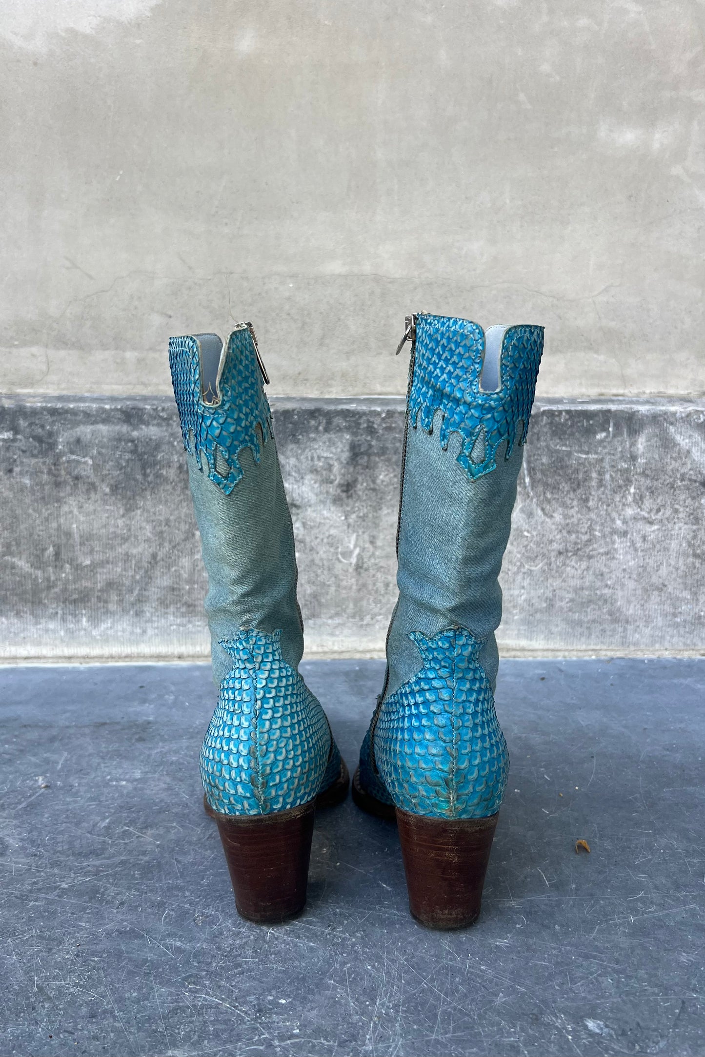 Vintage Turquoise Texas Boots 37