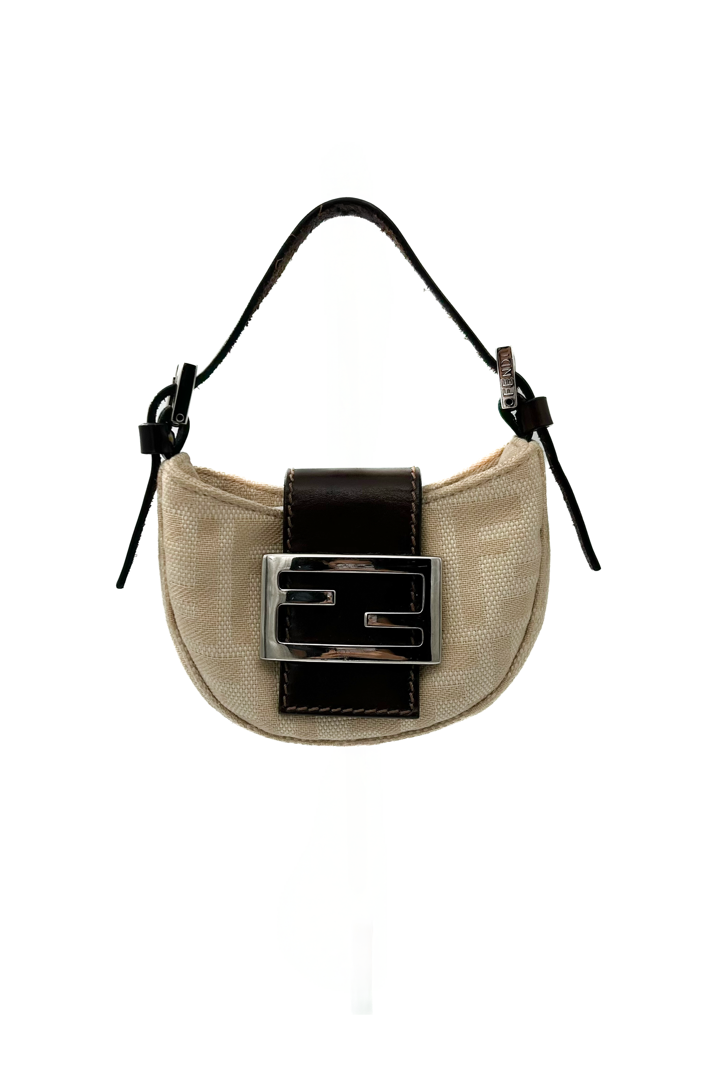Vintage Cream Zucca Mini Croissant Baguette Bag