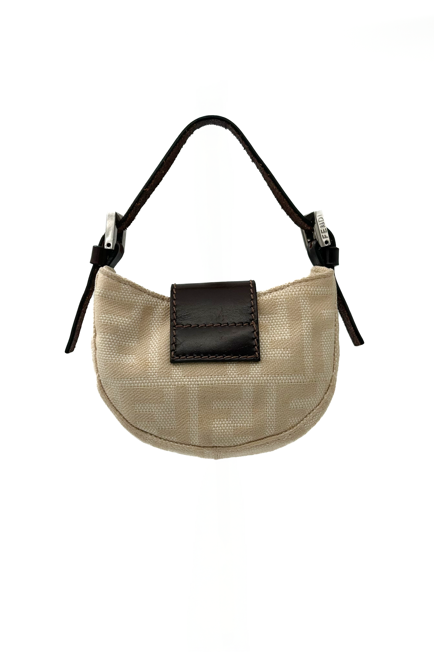 Vintage Cream Zucca Mini Croissant Baguette Bag