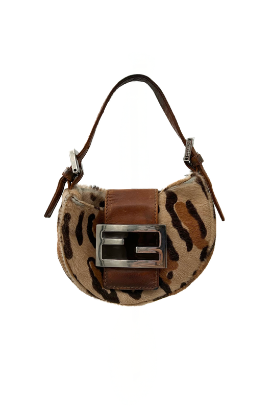 Vintage Calfskin Mini Croissant Baguette Bag