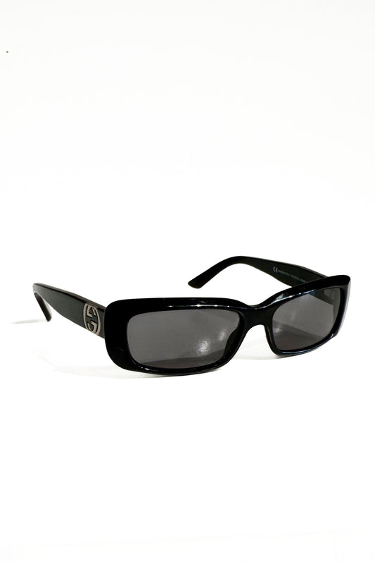Vintage Black Classic Silver Interlocking Logo Sunglasses