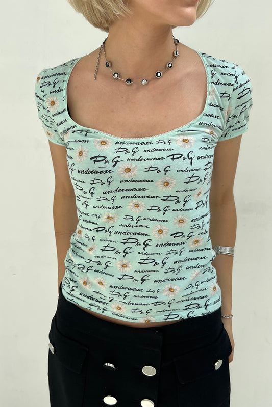 Vintage Blue Daisy Tee