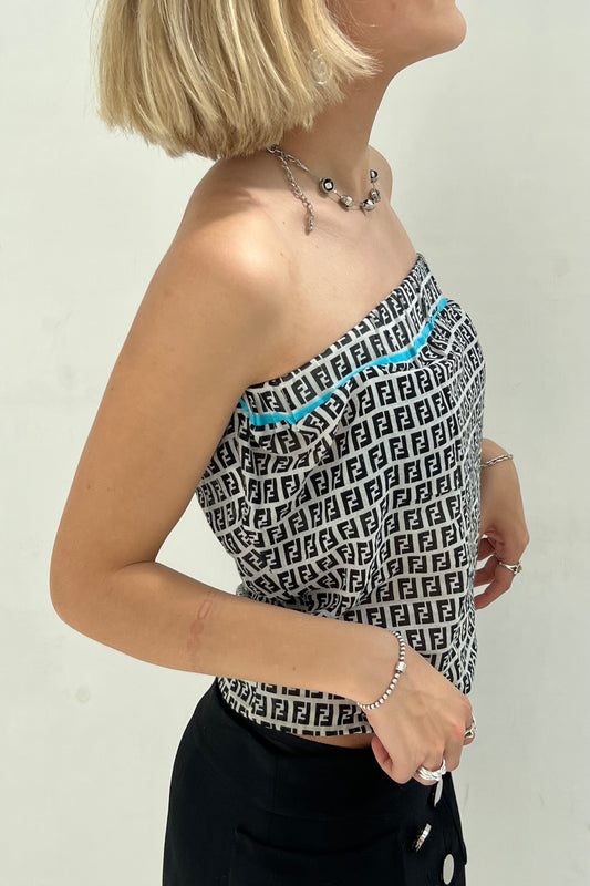 Vintage Cotton Zucca Strapless Top