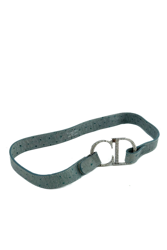 Vintage Dior Oistritch Strass Logo Belt