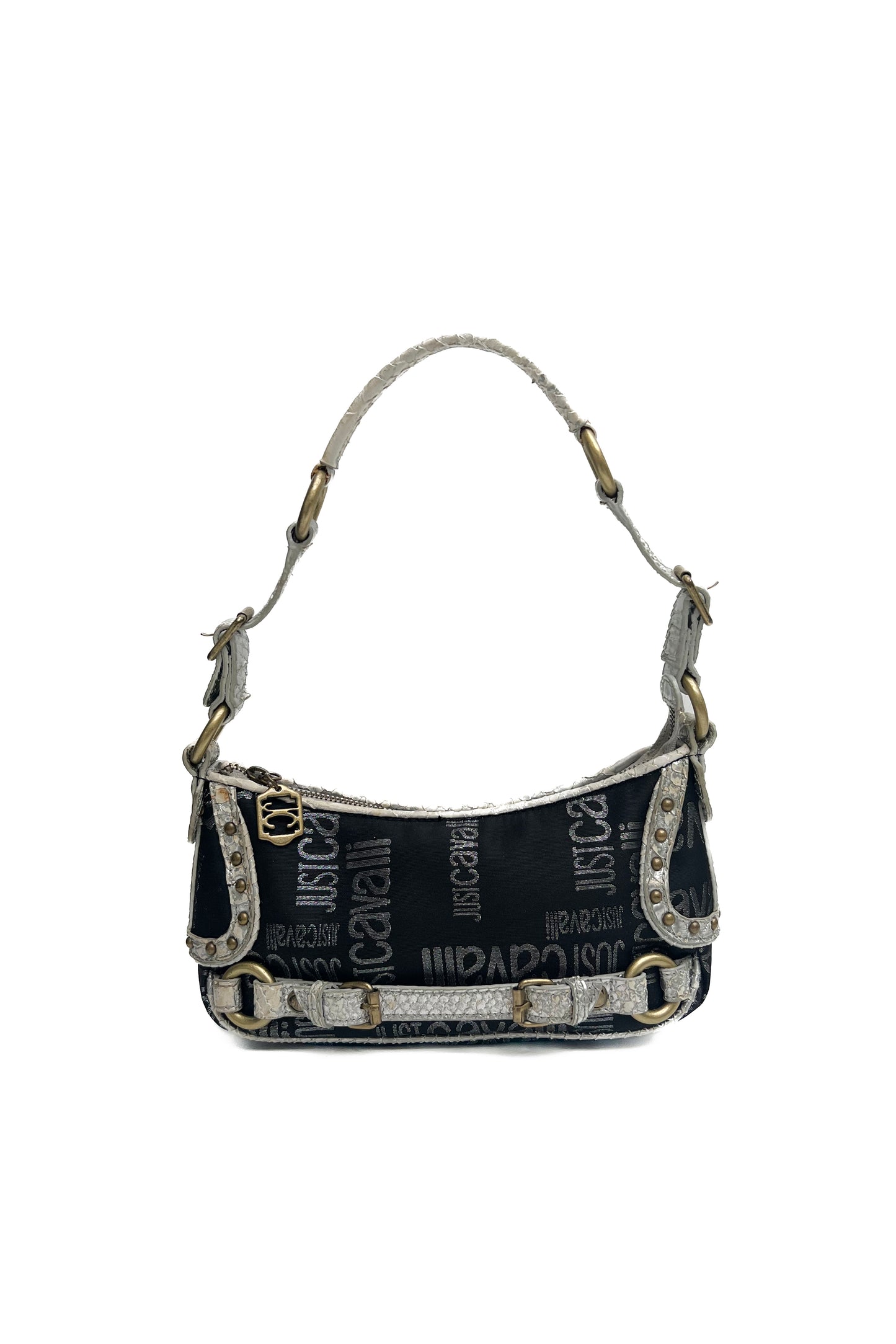 Vintage Navy & Silver Snake Shoulder Bag