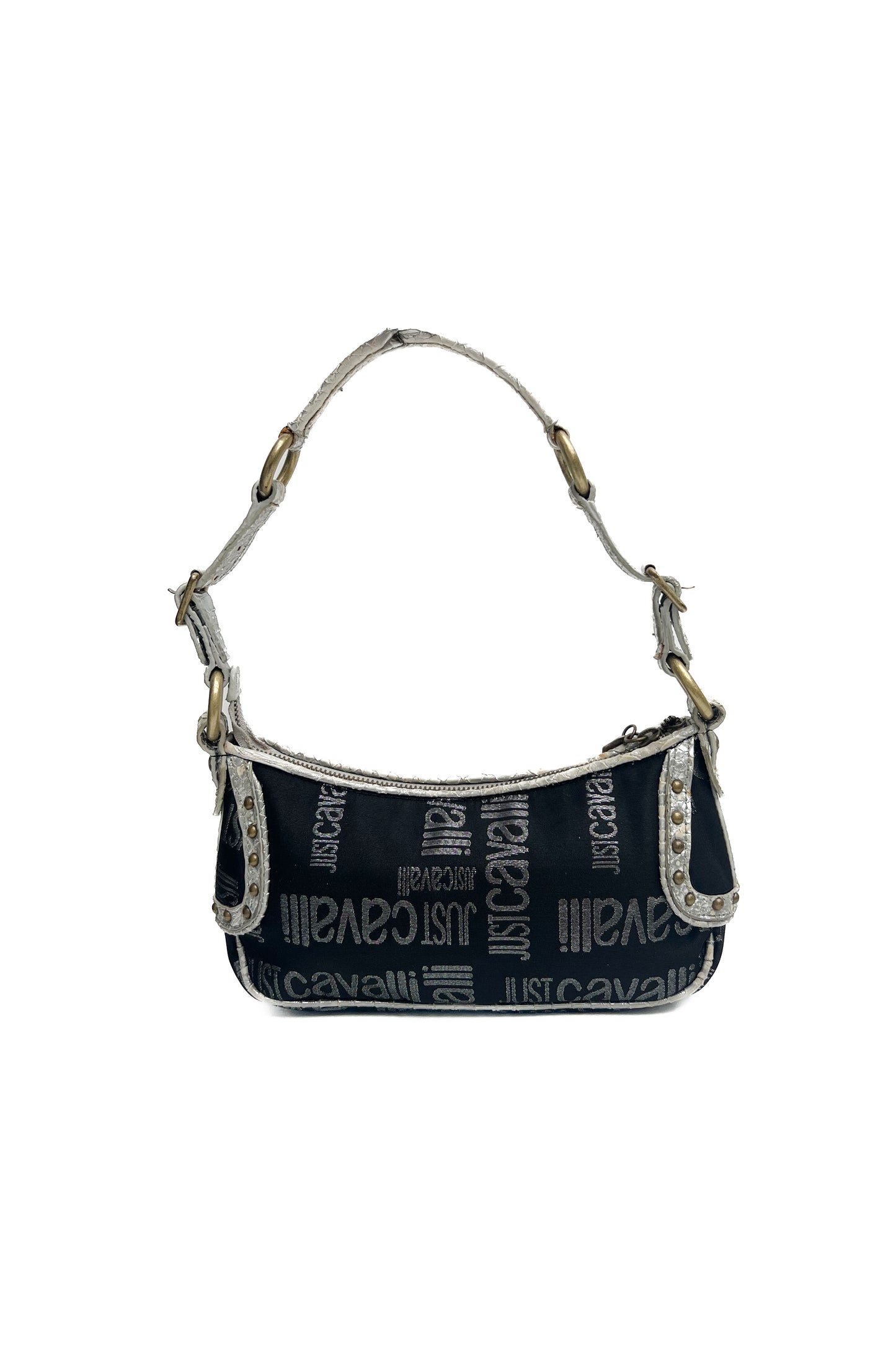 Vintage Navy & Silver Snake Shoulder Bag