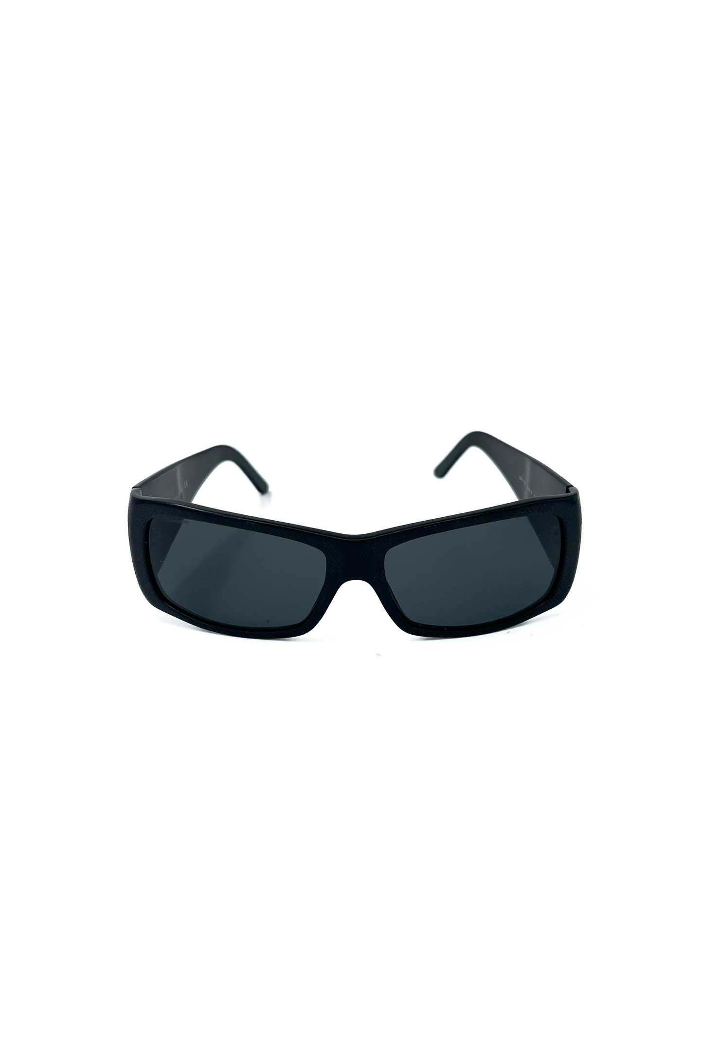 Vintage Black Big Silver Logo Sunglasses