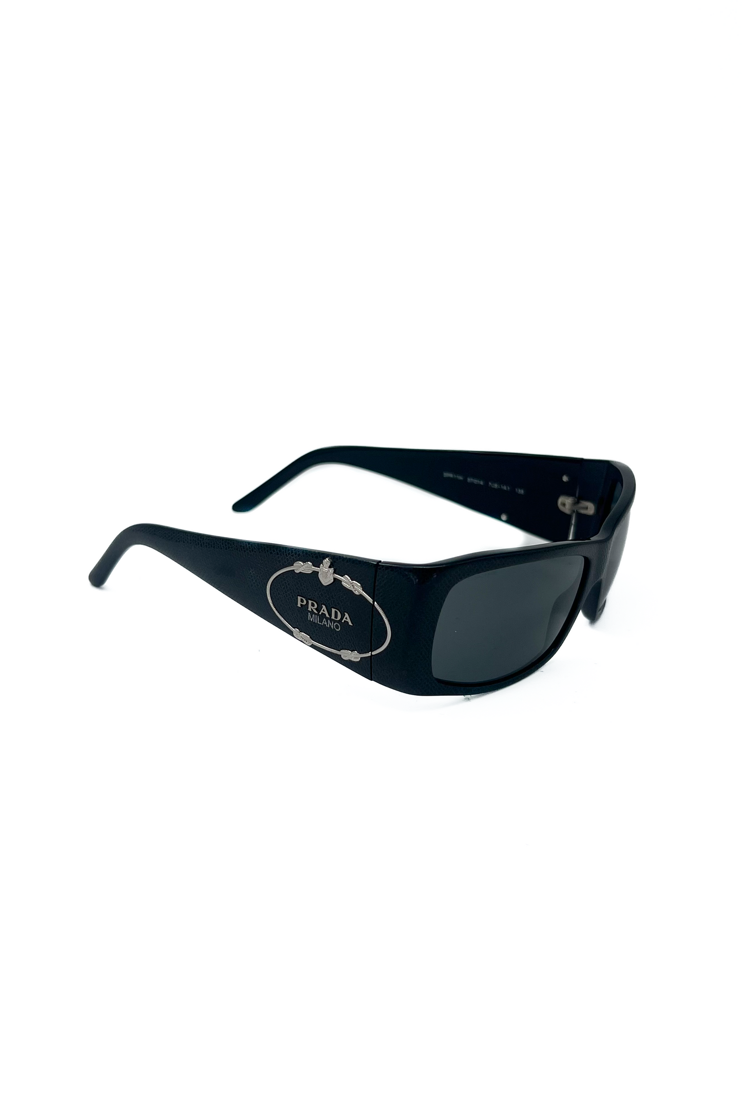 Vintage Black Big Silver Logo Sunglasses