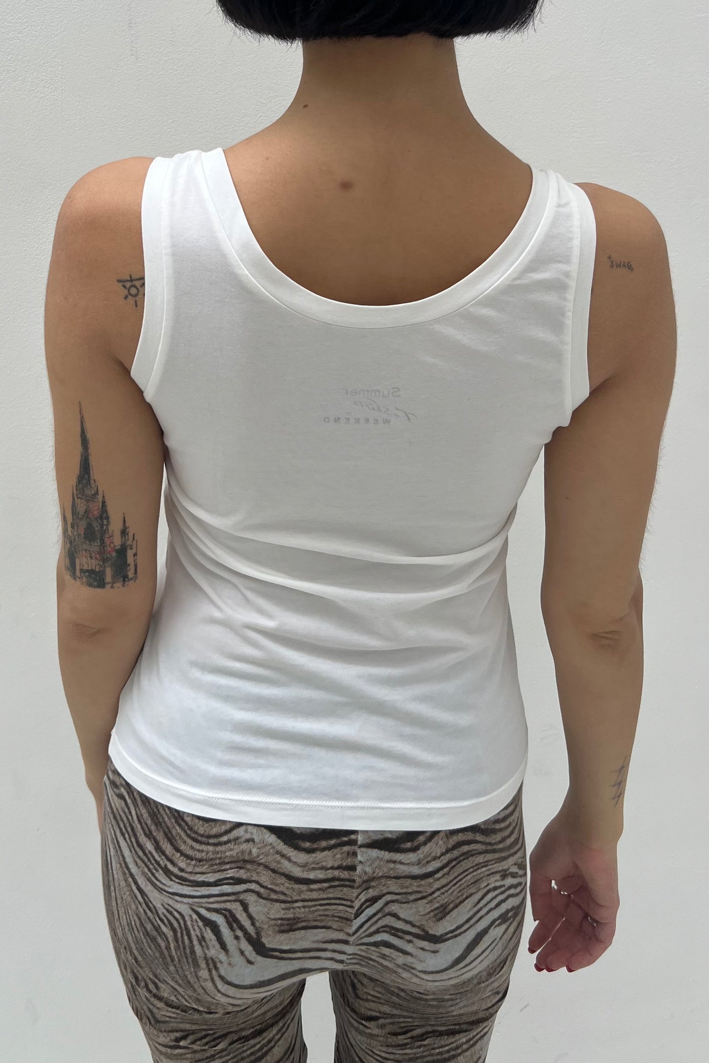 Vintage White Dance Shoes Tank