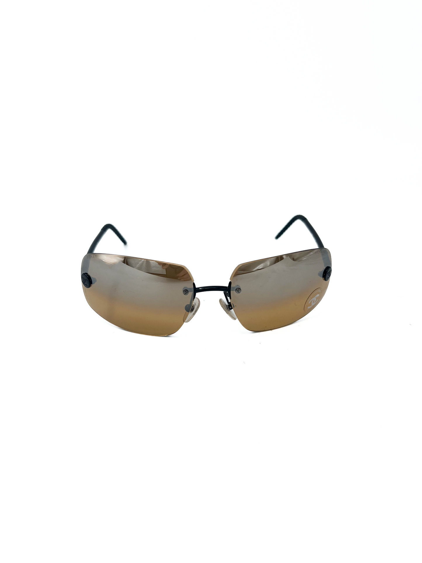 Vintage Mirror Lenses & Black Logo Sunglasses