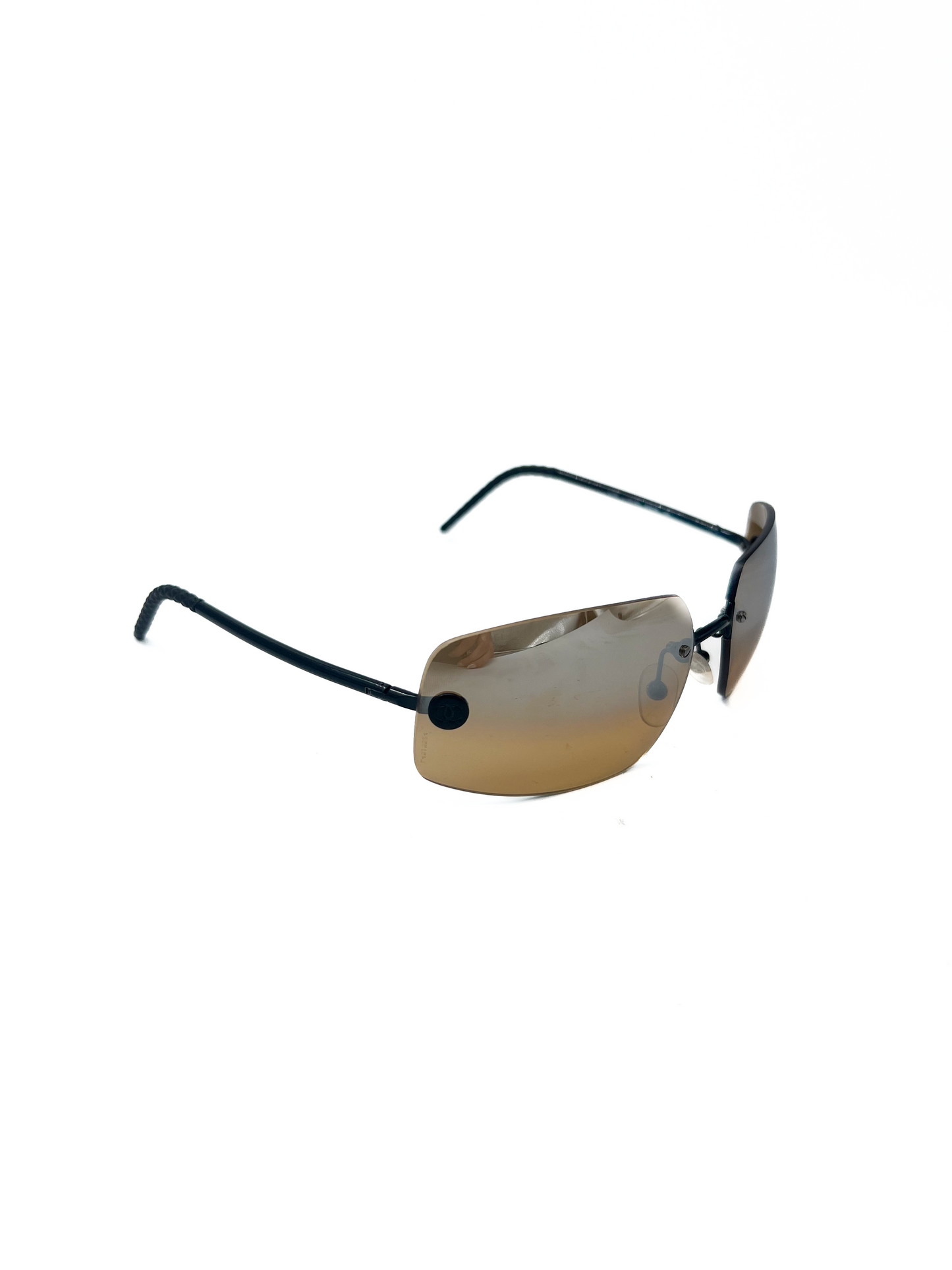 Vintage Mirror Lenses & Black Logo Sunglasses