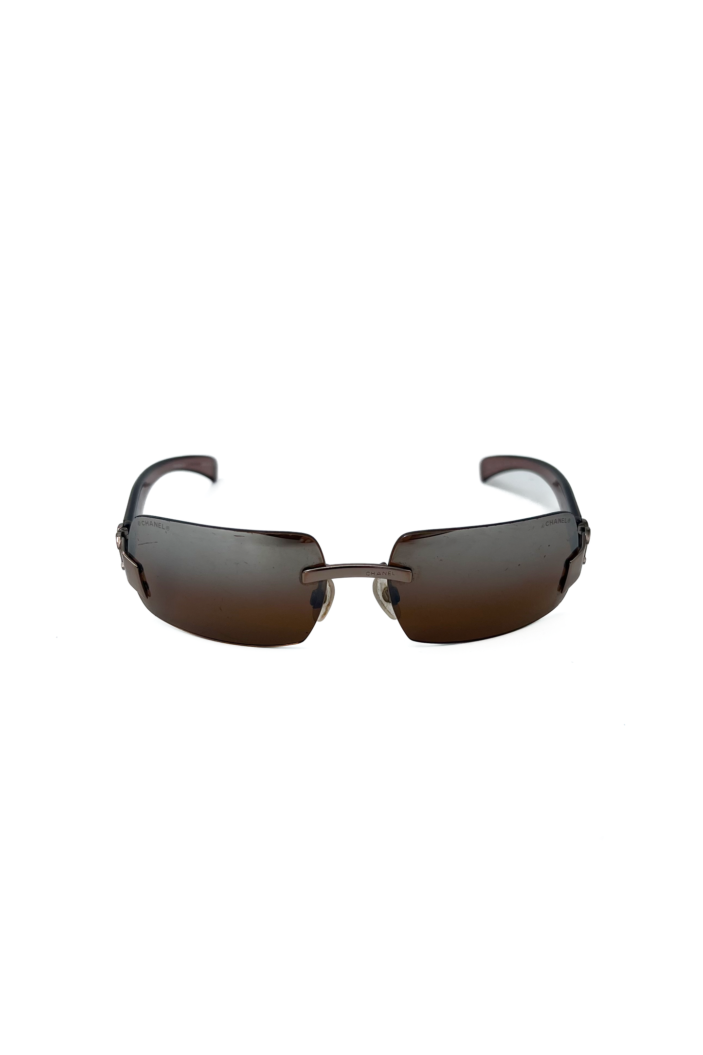 Vintage Brown Rectangular Y2K Sunglasses