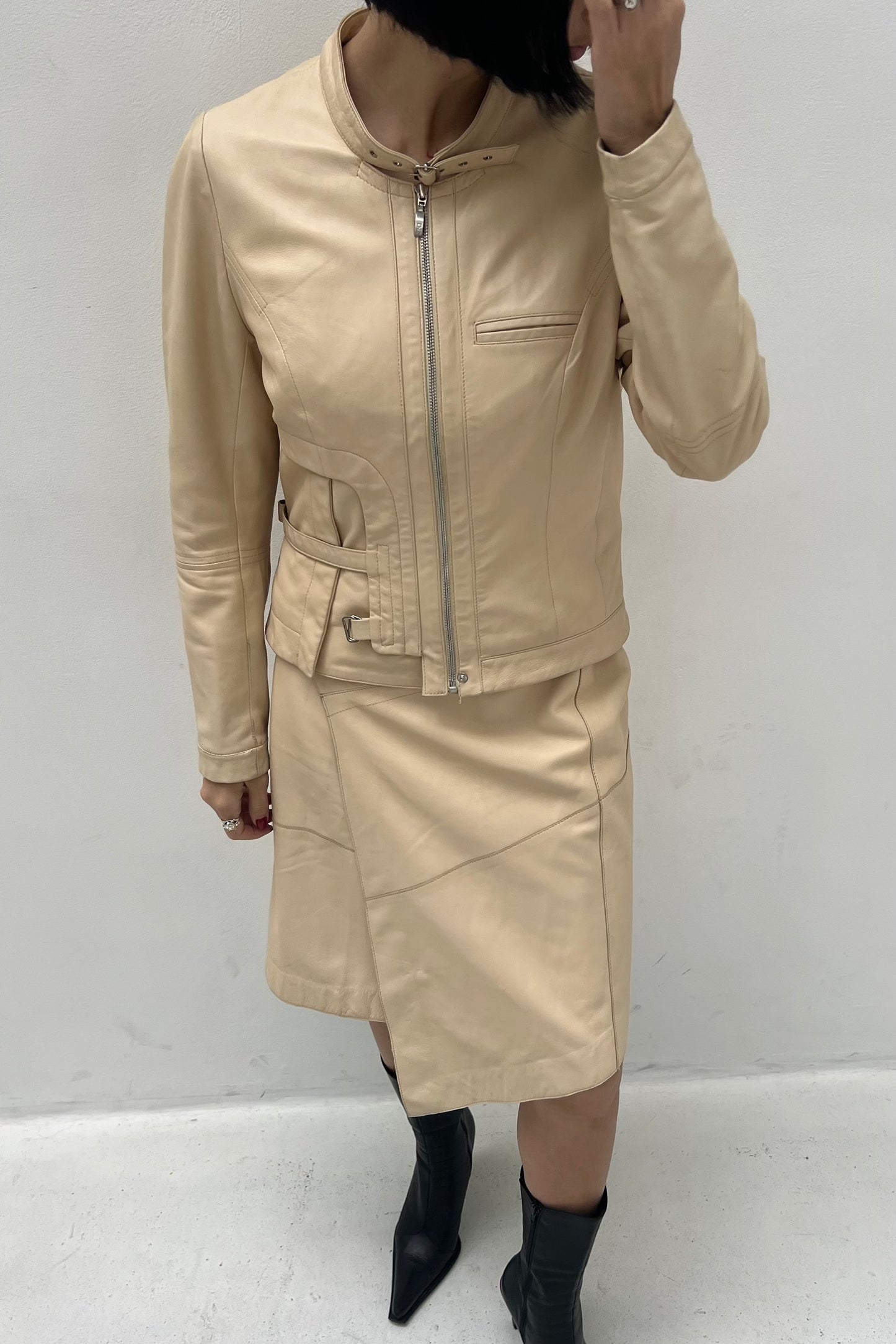 Vintage Tan Leather 3 Piece Set