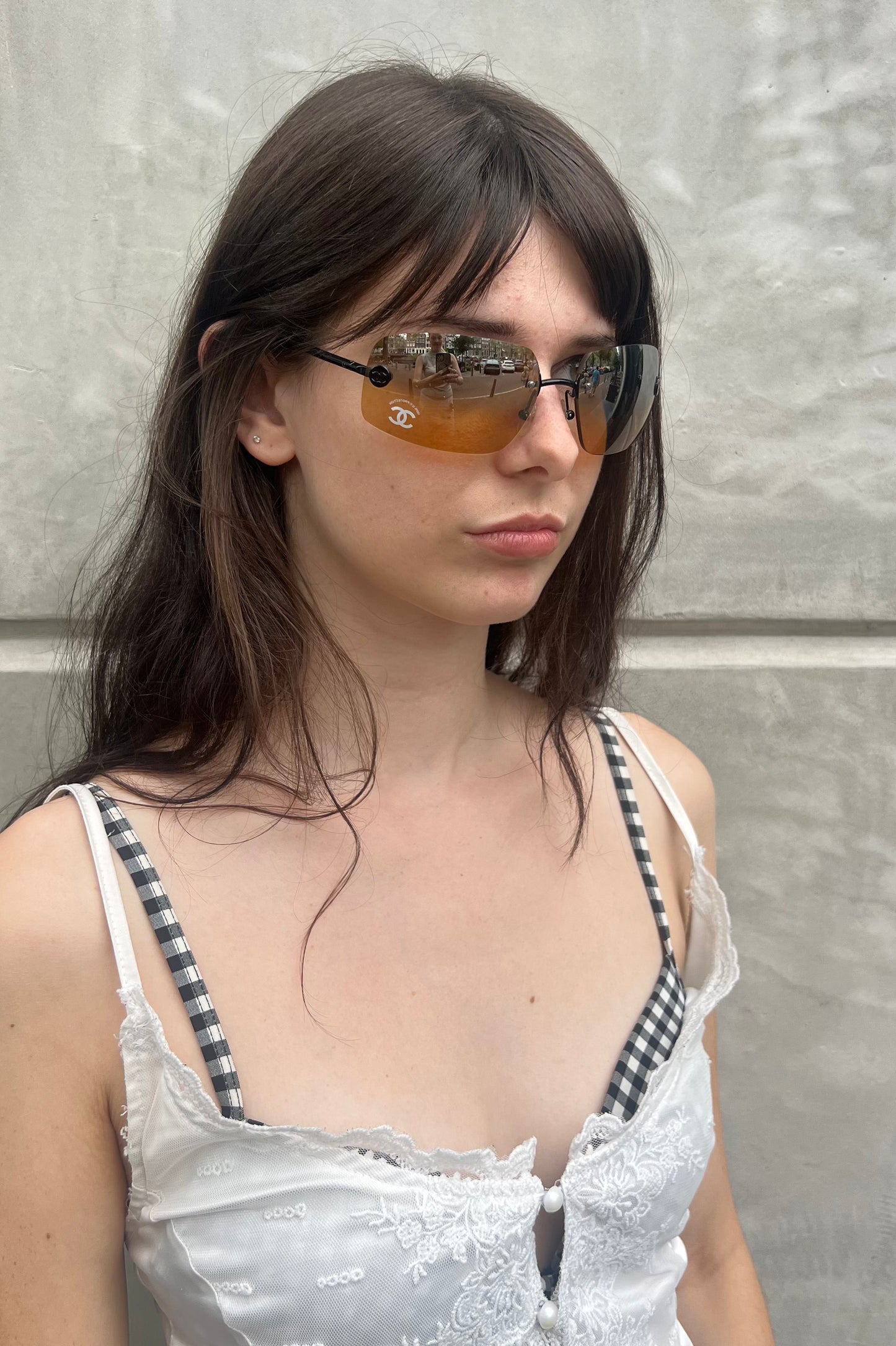 Vintage Mirror Lenses & Black Logo Sunglasses