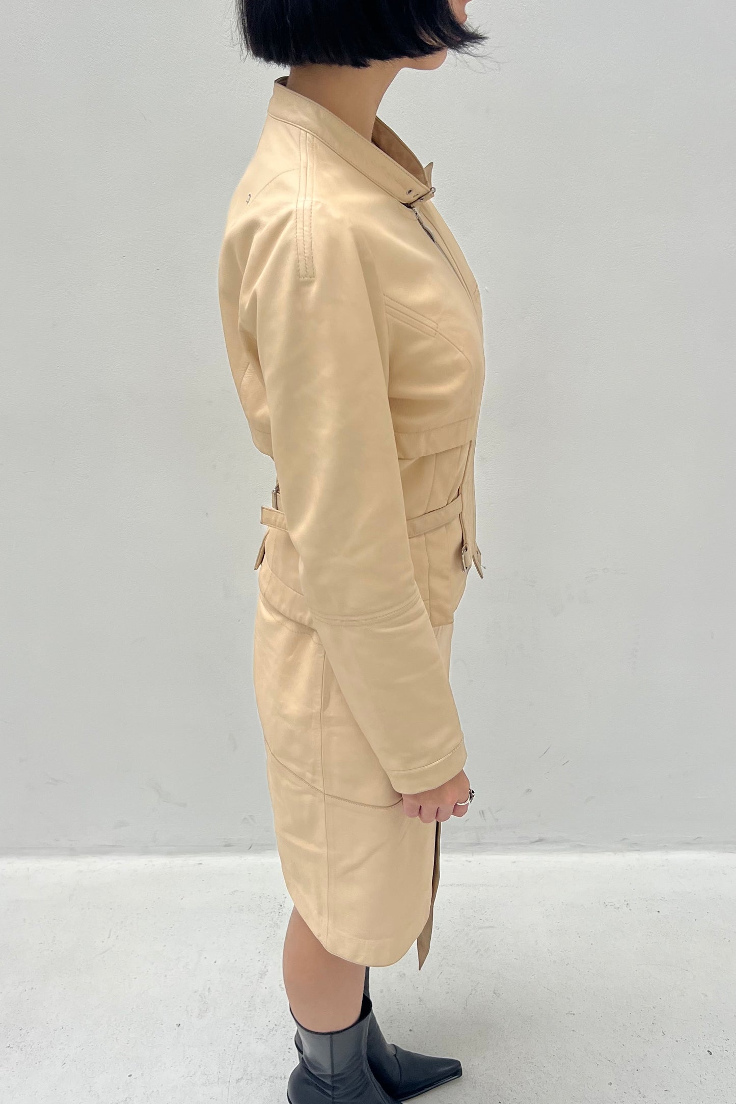 Vintage Tan Leather 3 Piece Set