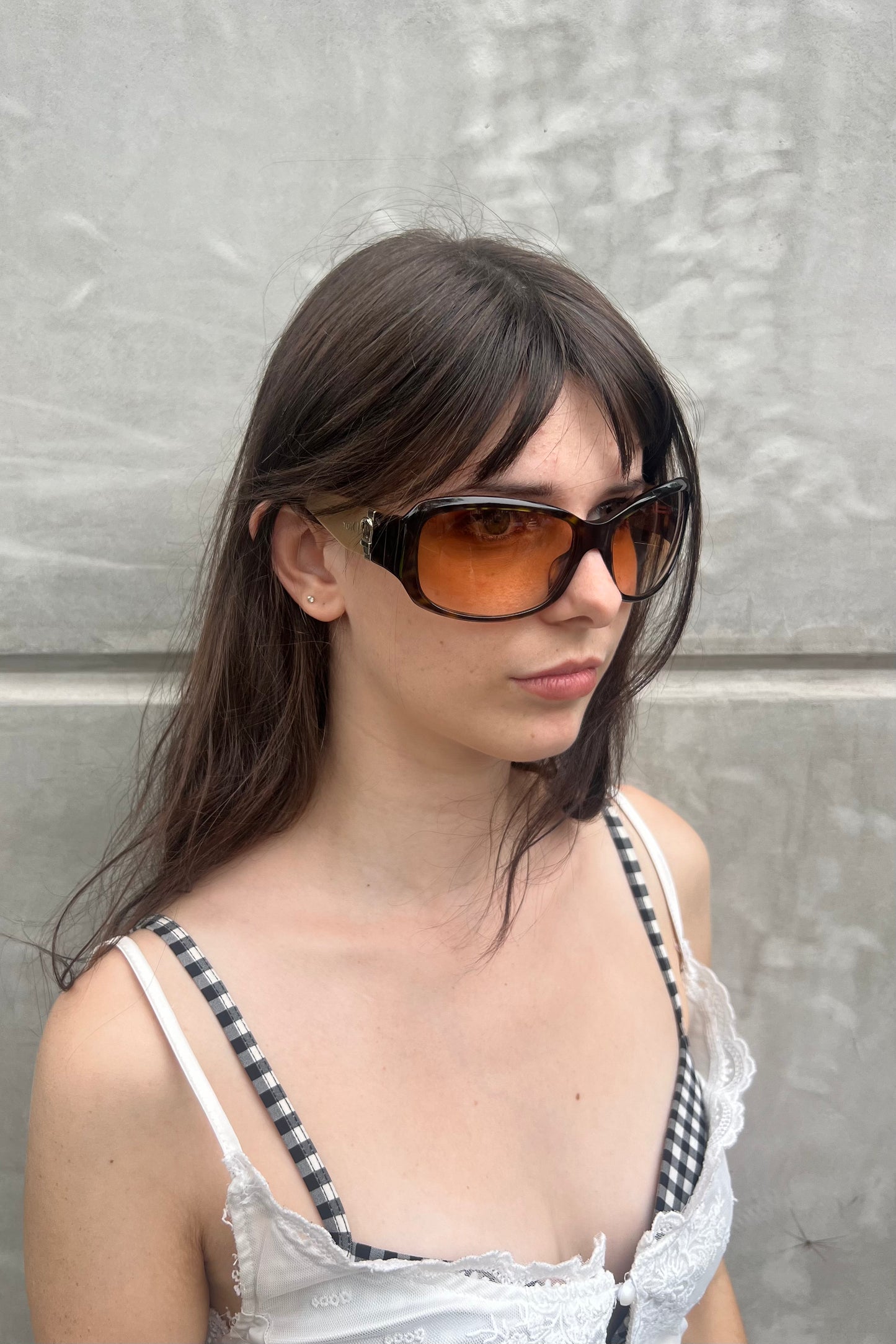 Vintage Made Brown Belt Detail Sunglasses
