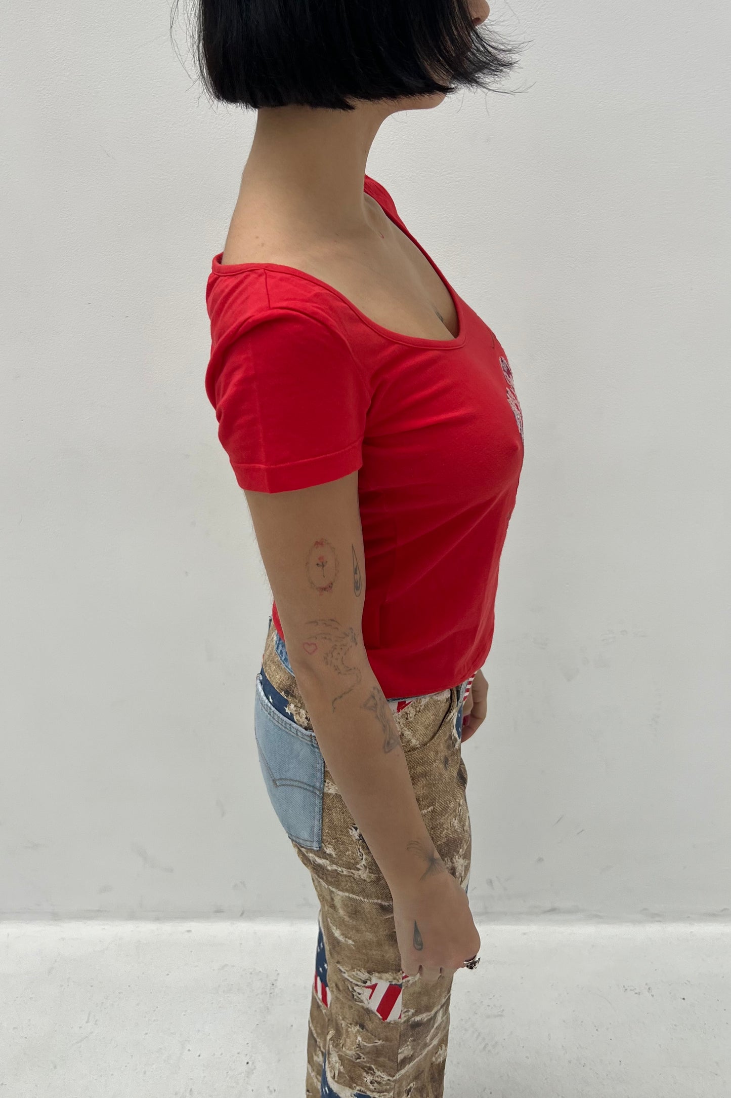 Vintage Red Sequin Heart Tee