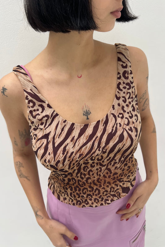 Vintage Tiger Mesh Top