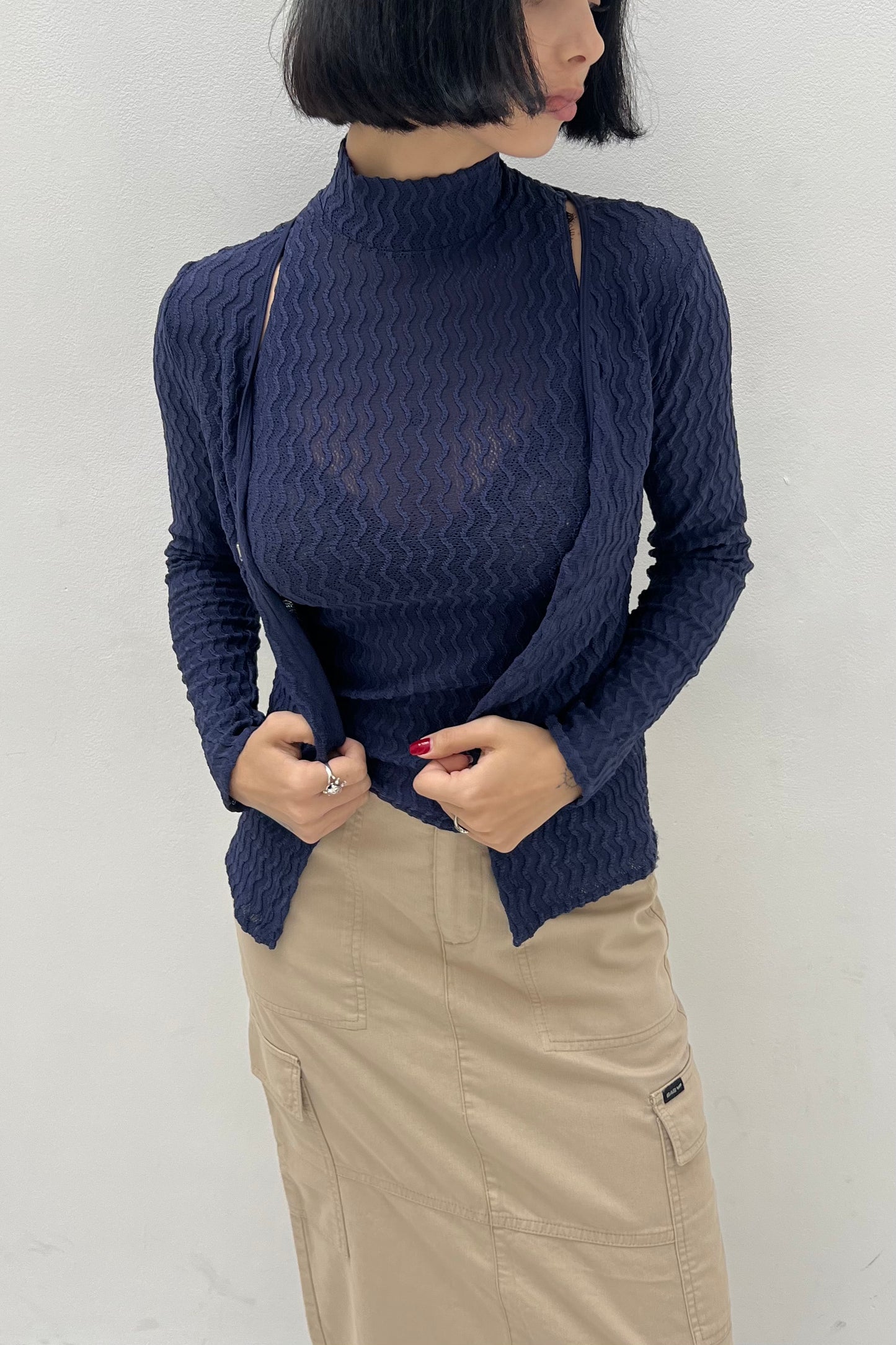 Vintage Blue Knitted Cardigan