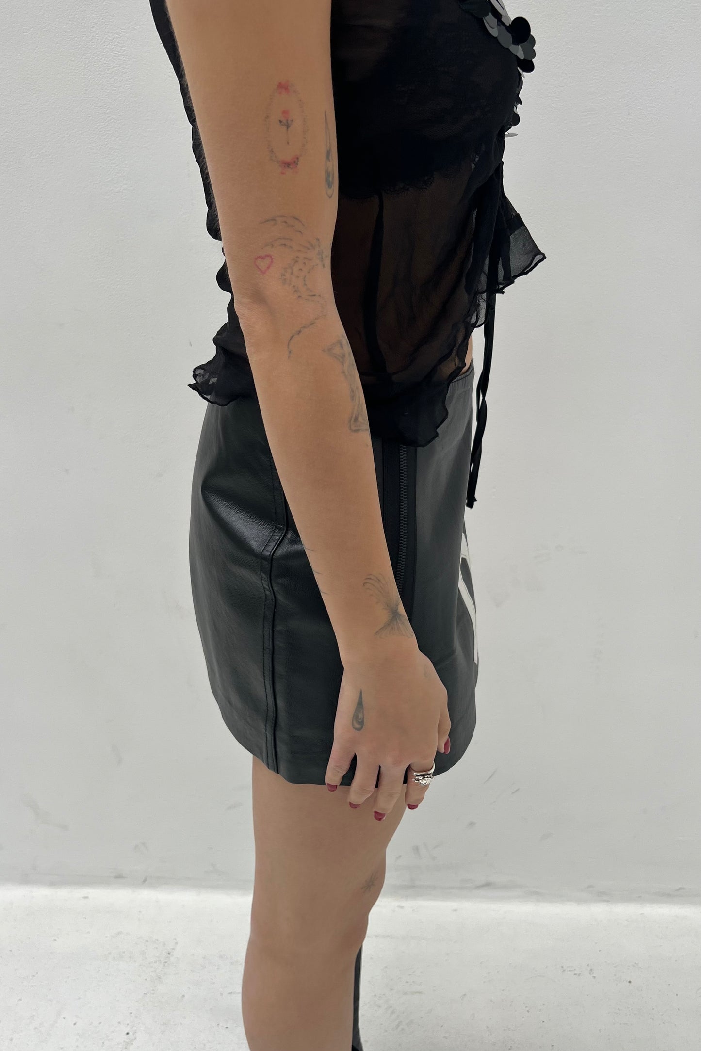 Vintage Black Leather 03 Skirt