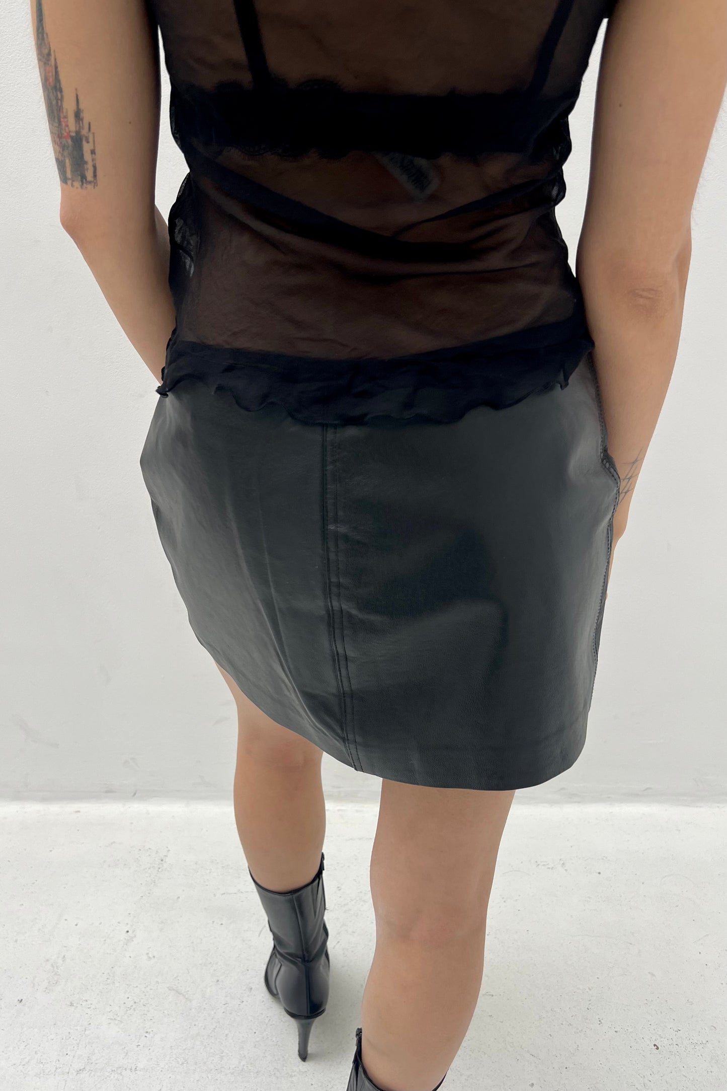 Vintage Black Leather 03 Skirt